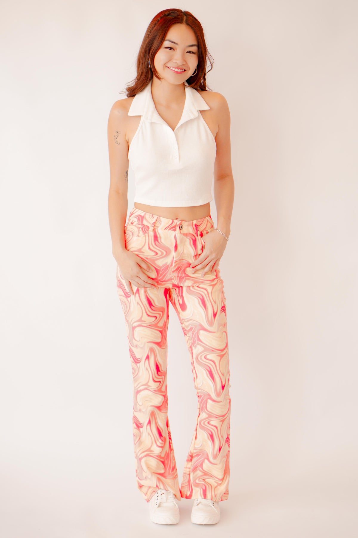 Lucid Dream Printed Pants in Yellow Pink
