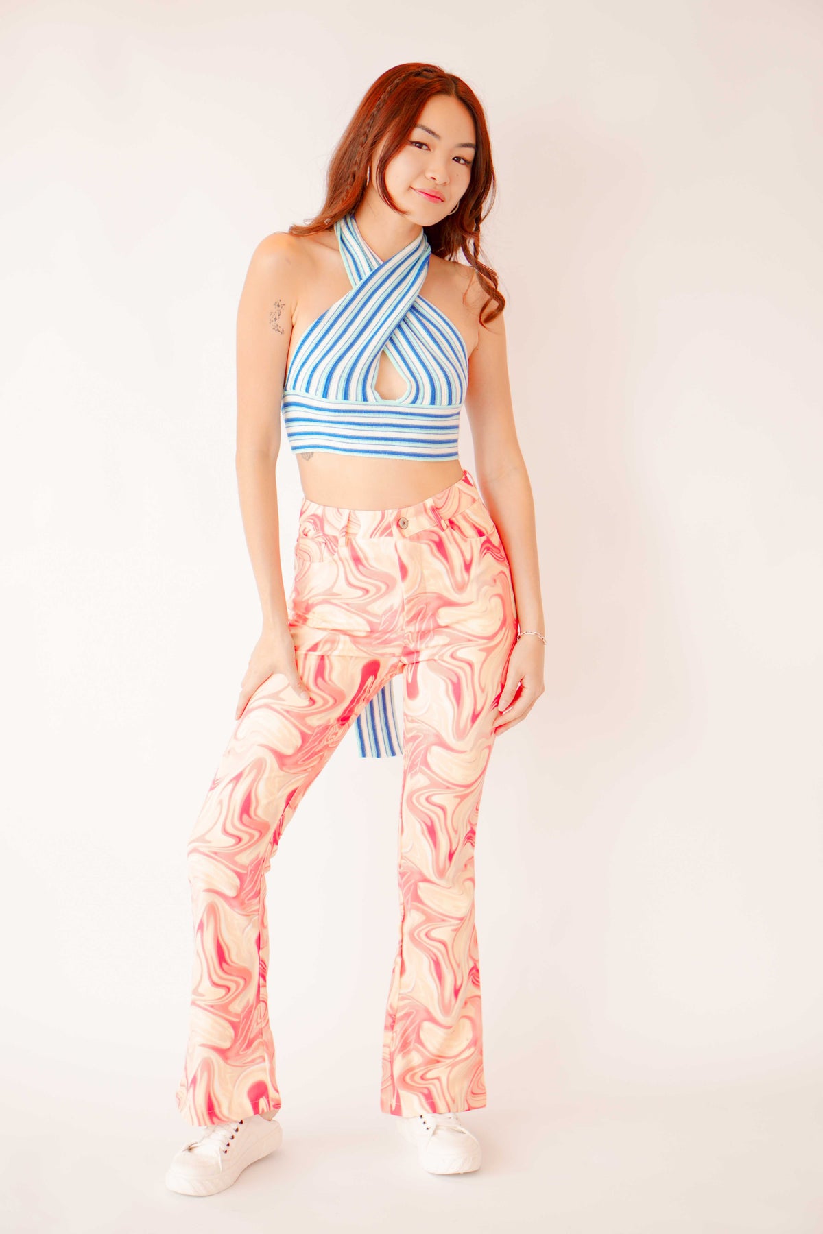 Lucid Dream Printed Pants in Yellow Pink
