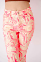 Lucid Dream Printed Pants in Yellow Pink