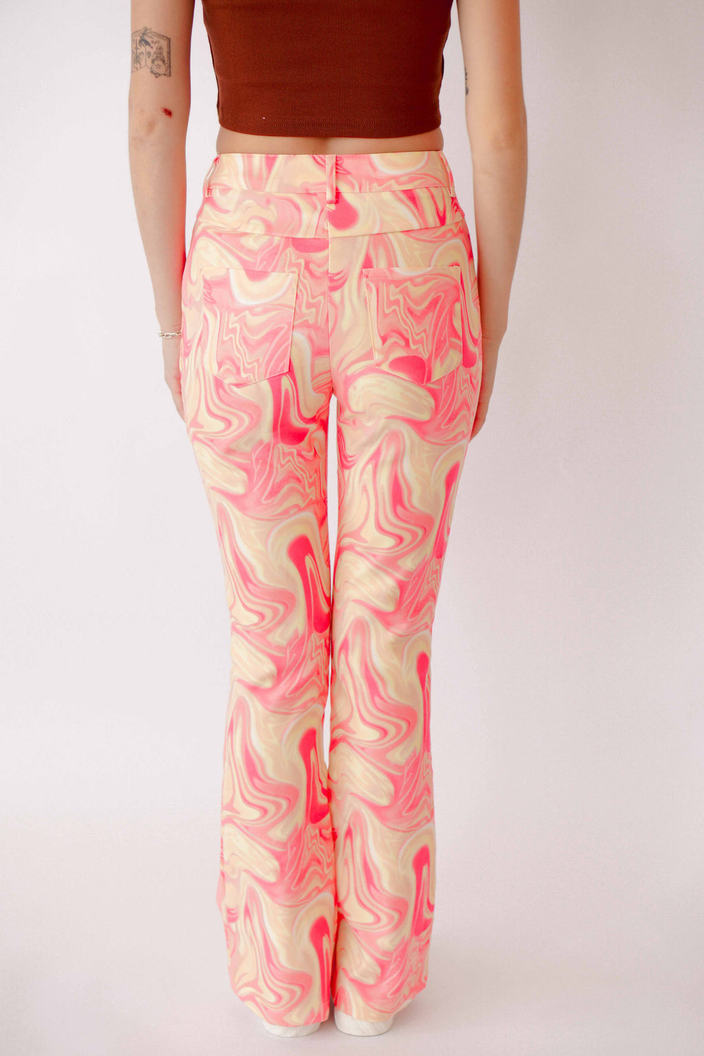 Lucid Dream Printed Pants in Yellow Pink