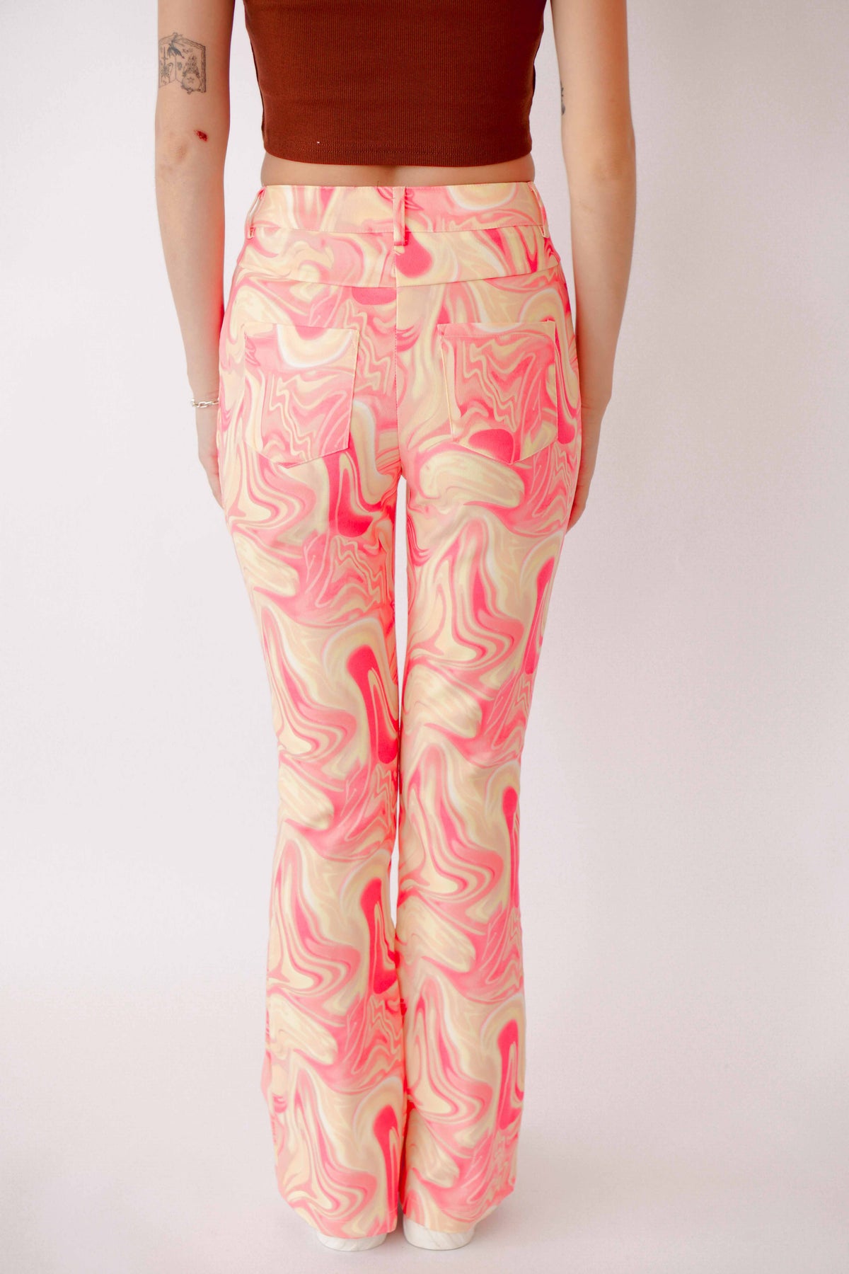 Lucid Dream Printed Pants in Yellow Pink