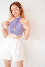 After Nightfall Self Tied Top in Purple