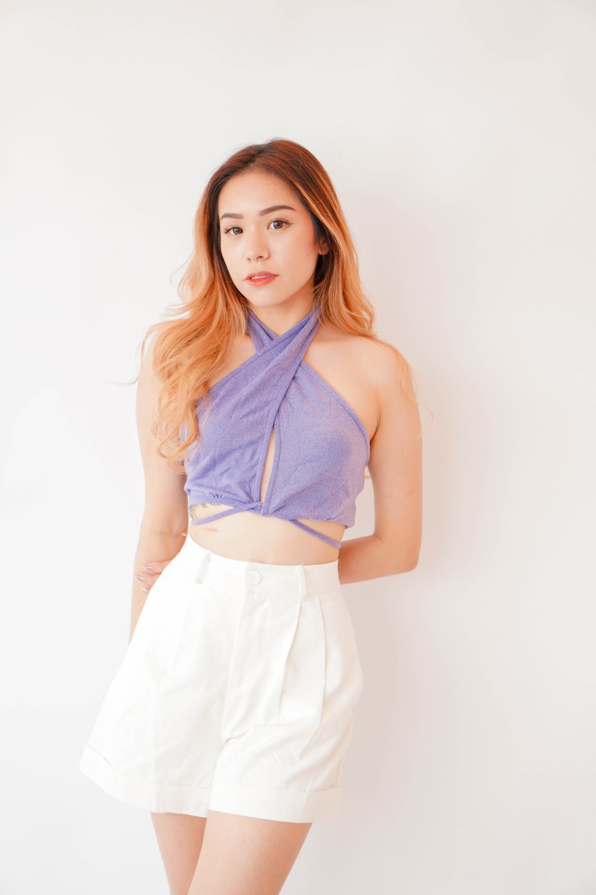 After Nightfall Self Tied Top in Purple