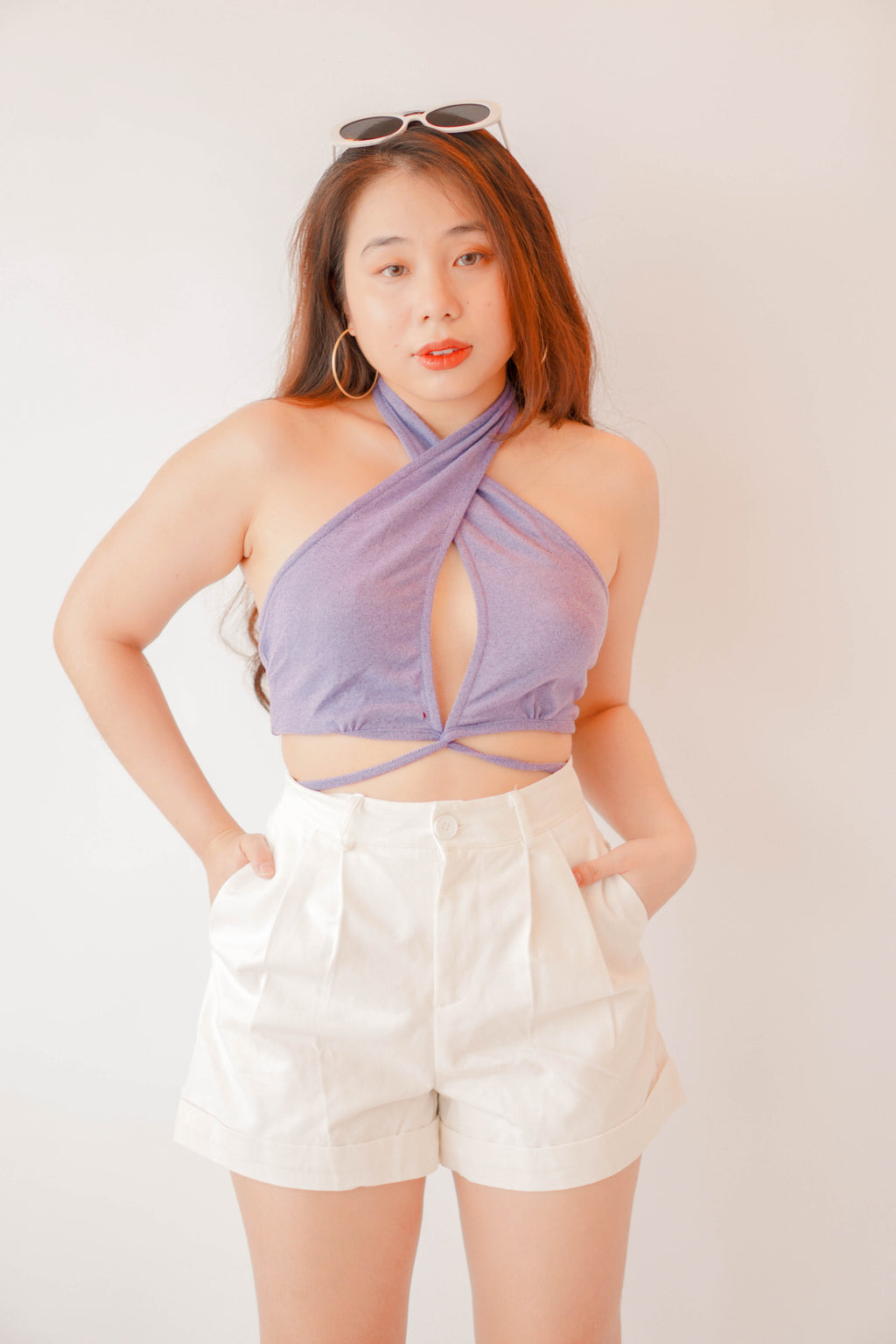 After Nightfall Self Tied Top in Purple