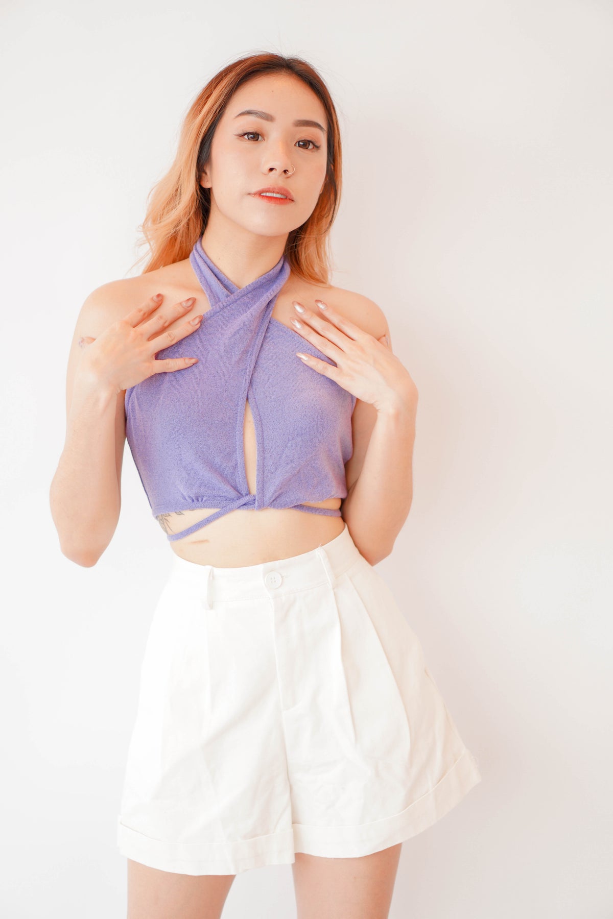After Nightfall Self Tied Top in Purple