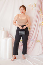 Tammy Basic Knit Crop Top in Khaki