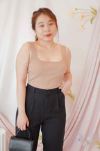 Tammy Basic Knit Crop Top in Khaki