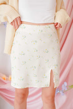Dahlia Dreamer Floral Skirt in Light Yellow