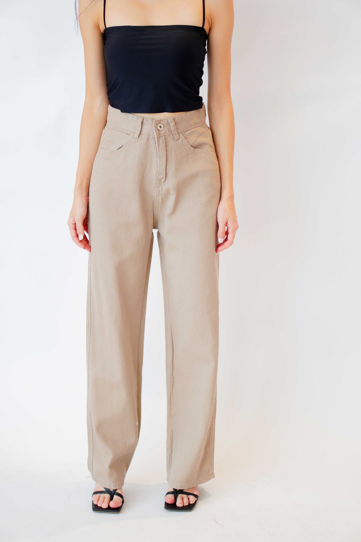 Rodeo Wide Legged Jeans in Khaki