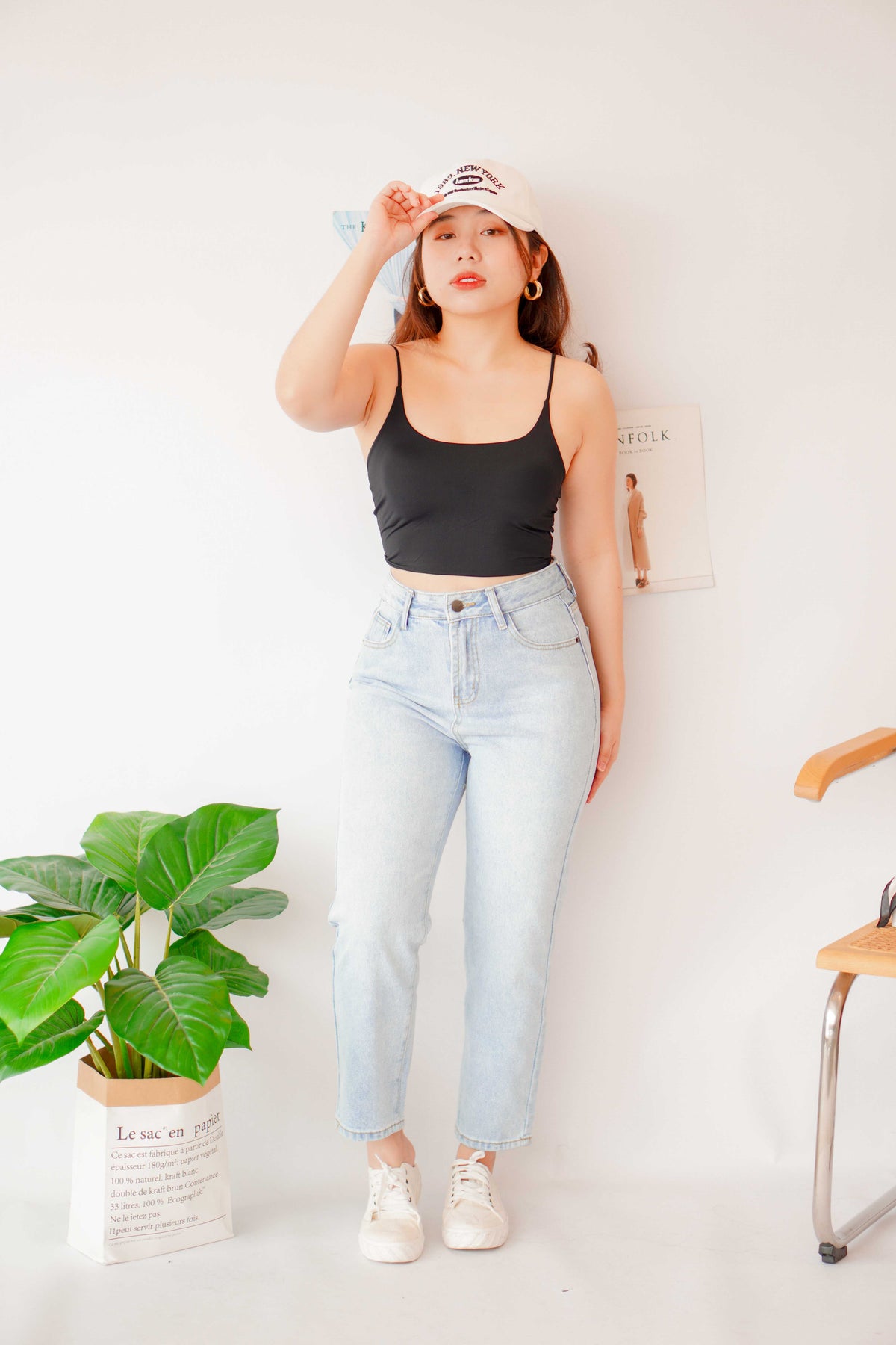 Myla Padded Camisole Top in Black
