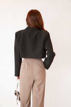 From The High Padded Cropped Blazer in Black
