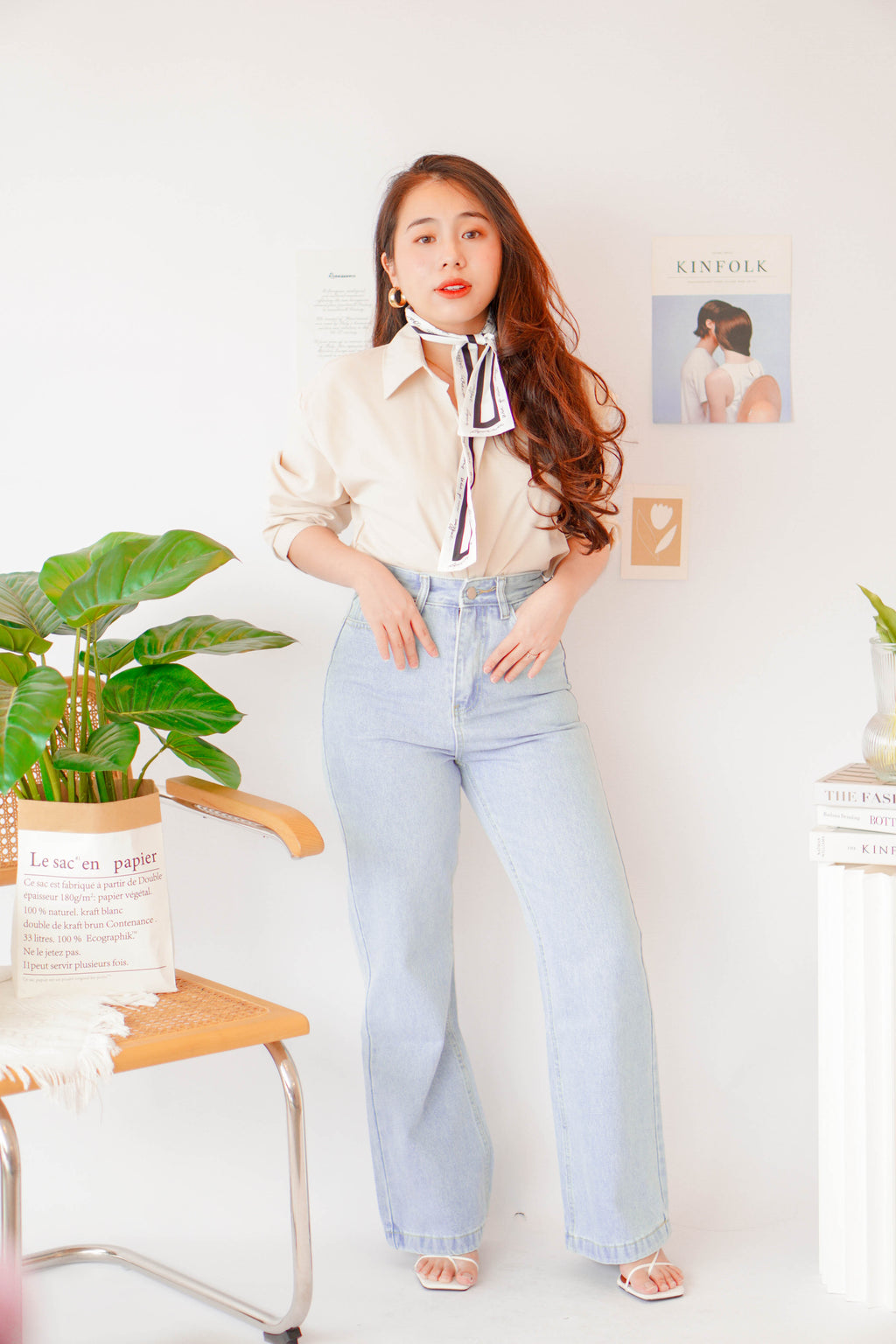 Mila High Waisted Jeans in Light Blue