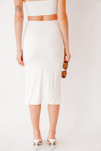 Love Embrace 2 Piece Skirt Set in White