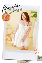Kenzie Lace Up A-Line Dress in White