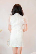 Clarisse Cheongsam Puffy Sleeves in White