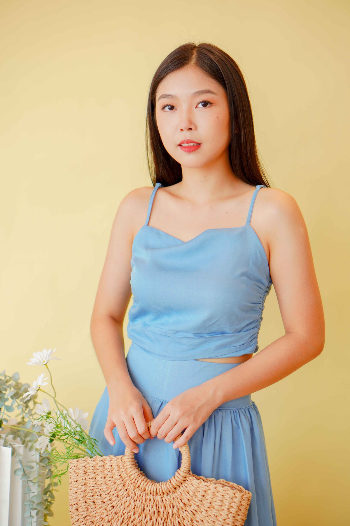 Cerulean Sky 2 Piece Maxi Skirt Set in Blue