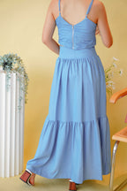 Cerulean Sky 2 Piece Maxi Skirt Set in Blue