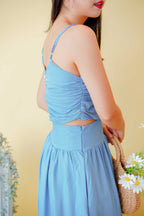 Cerulean Sky 2 Piece Maxi Skirt Set in Blue
