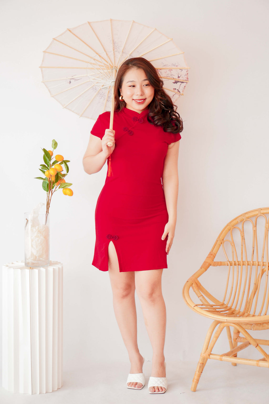 Wu Short Cheongsam in Red