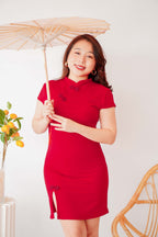 Wu Short Cheongsam in Red