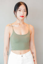 Myla Padded Camisole Top in Green