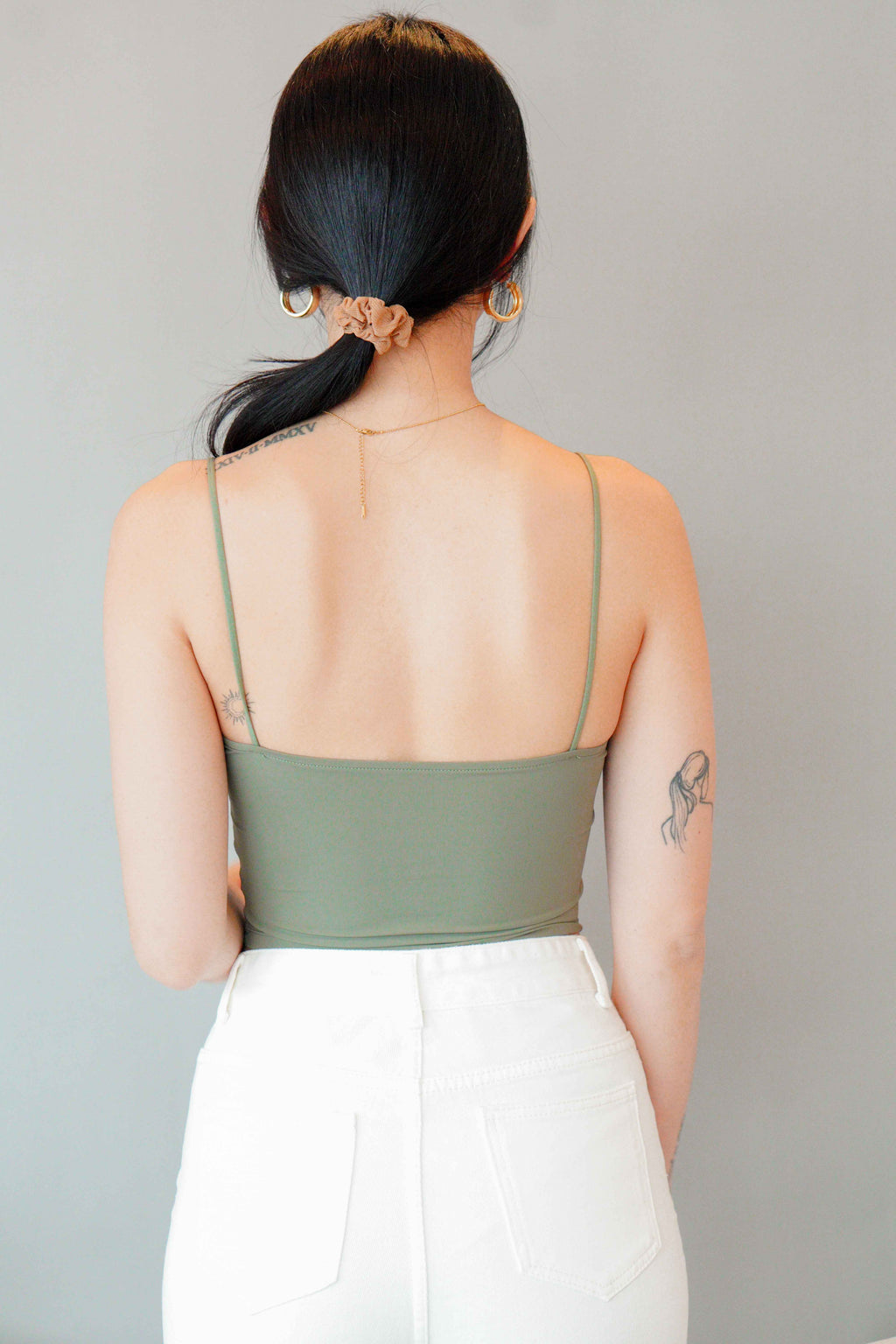 Myla Padded Camisole Top in Green