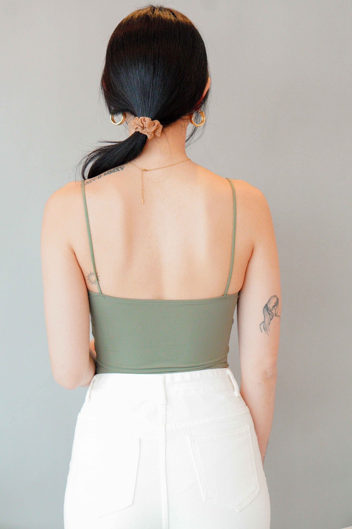 Myla Padded Camisole Top in Green