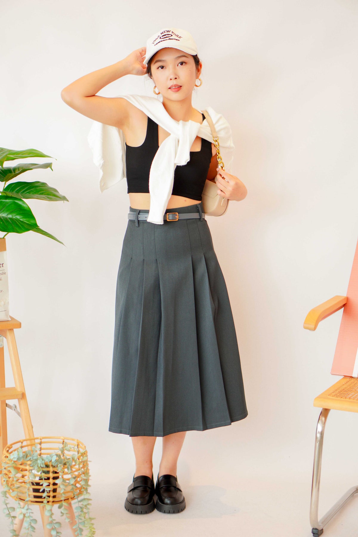 Cold Shoulder Crop Top in Black