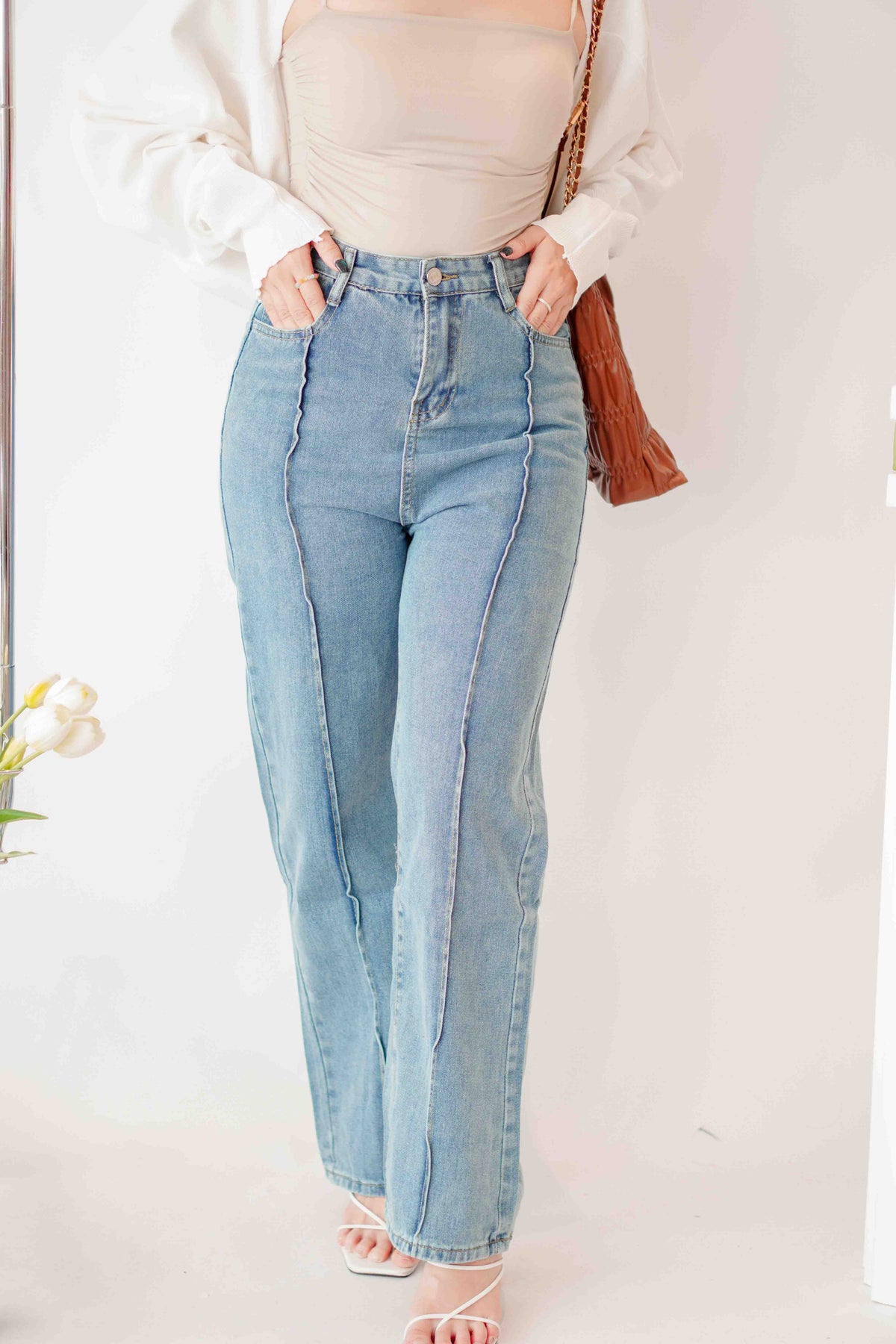Frendy Lined Jeans in Blue