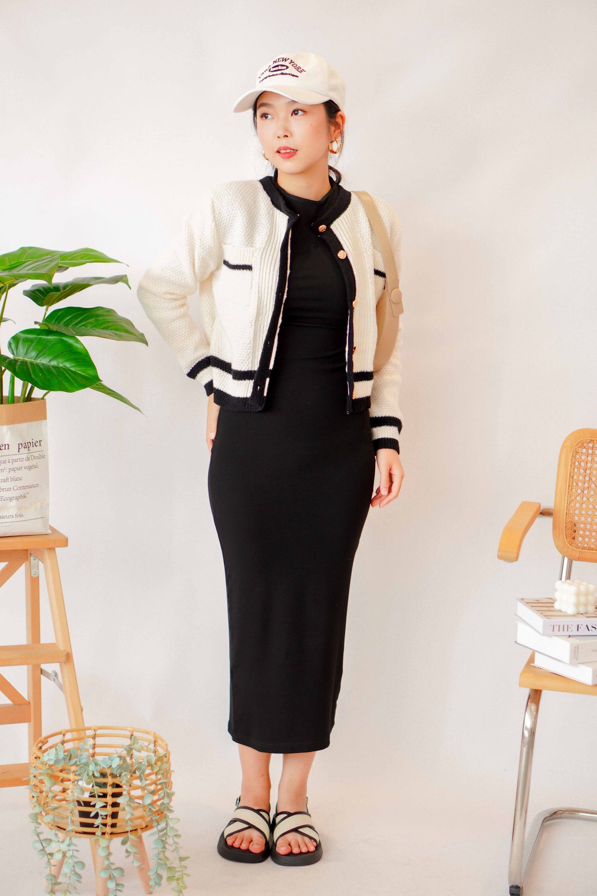 (BACKORDER) Maurine High Neck Bodycon Maxi Dress in Black