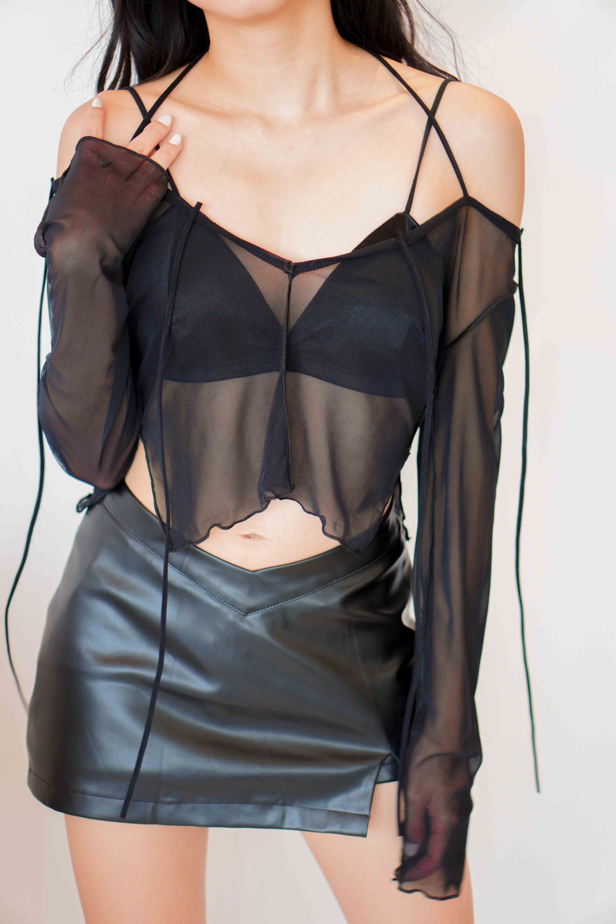 Dark Dreams Sheer Top in Black (Excludes Inner Wear)