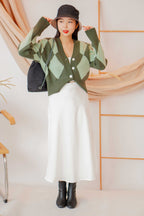 Dream Of Us Satin Slit Skirt in White
