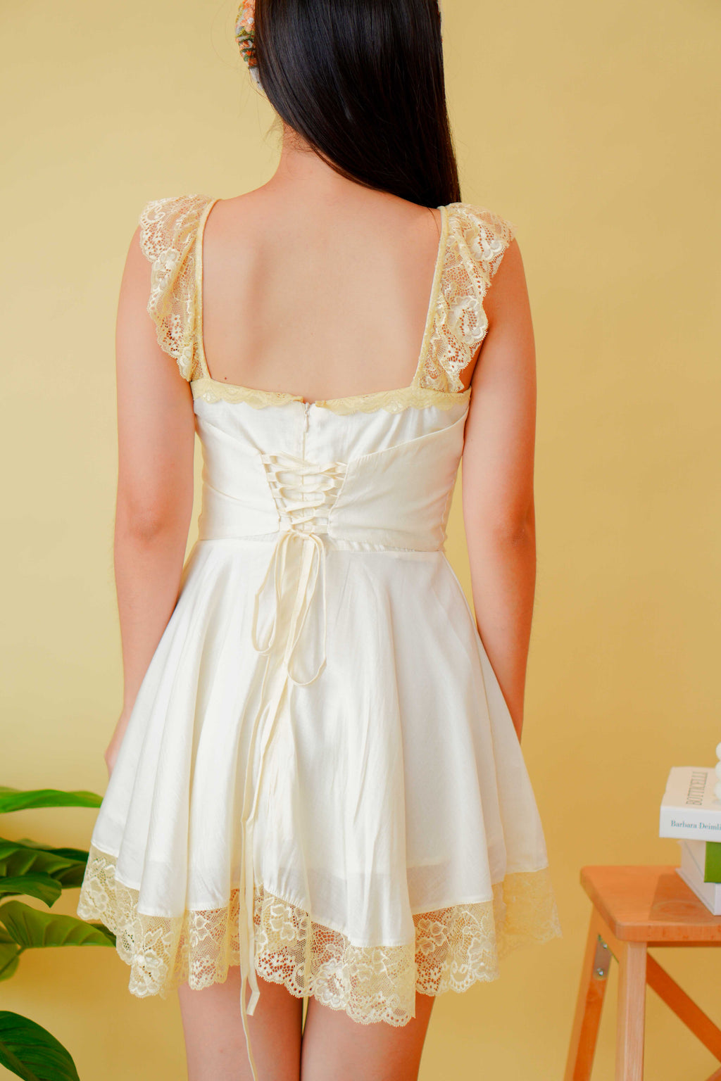 Love Tangle Ruched Bust Mini Dress in Light Yellow