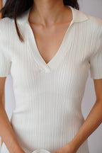 Iconic Mood Midi Knit Dress in White