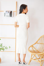 Iconic Mood Midi Knit Dress in White