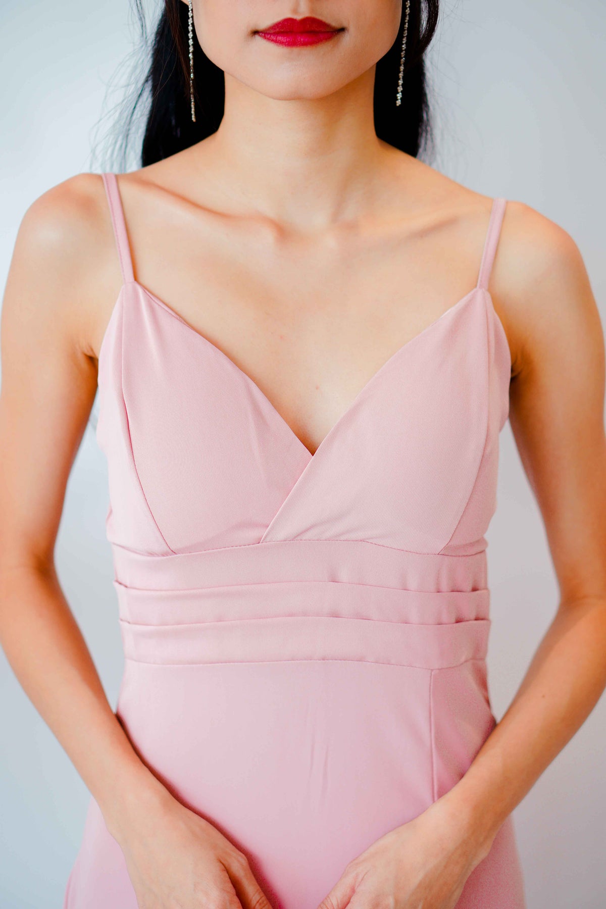 Love Rosie Padded Slit Maxi Dress in Pink