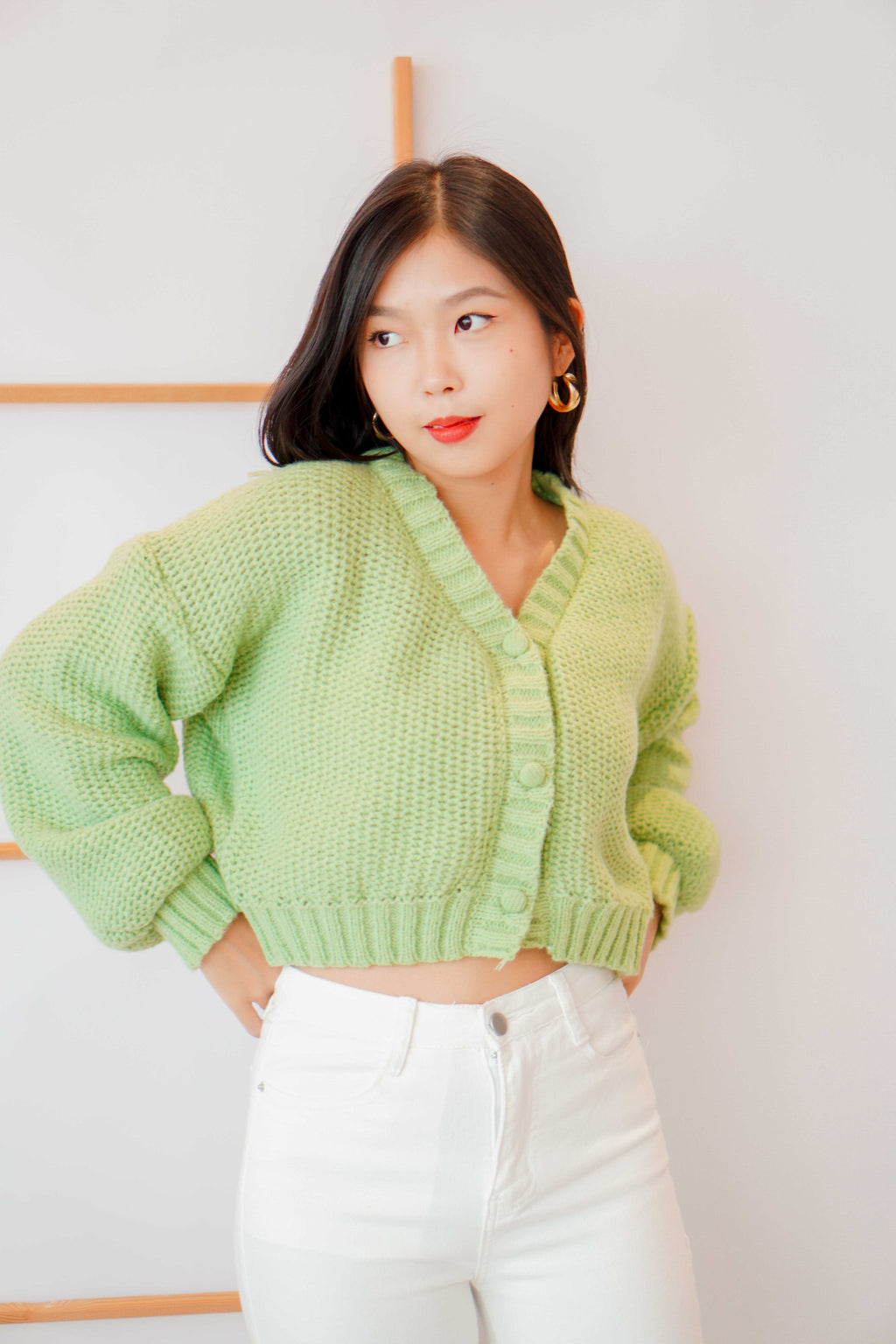 (BACKORDER) Stay with Me Knit Cardigan in Green