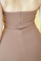 Love Storm Tube Bodycon Maxi Dress in Khaki