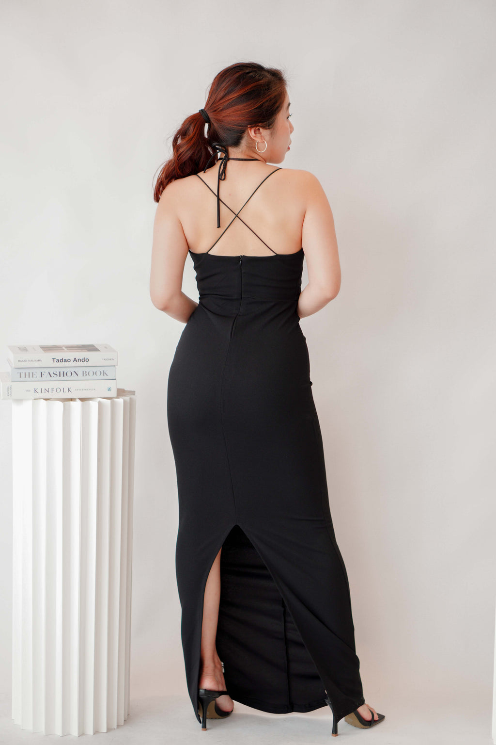 Thorn Love Rose Choker Maxi Dress in Black