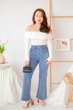 Yvette Off Shoulder Long Sleeve Top in White