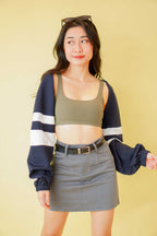 Mini Rebel Padded Crop Top in Green