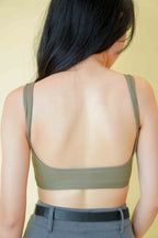 Mini Rebel Padded Crop Top in Green