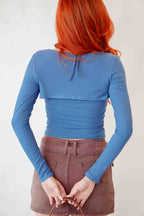 Wild Palm Denim Mini Skirt in Brown