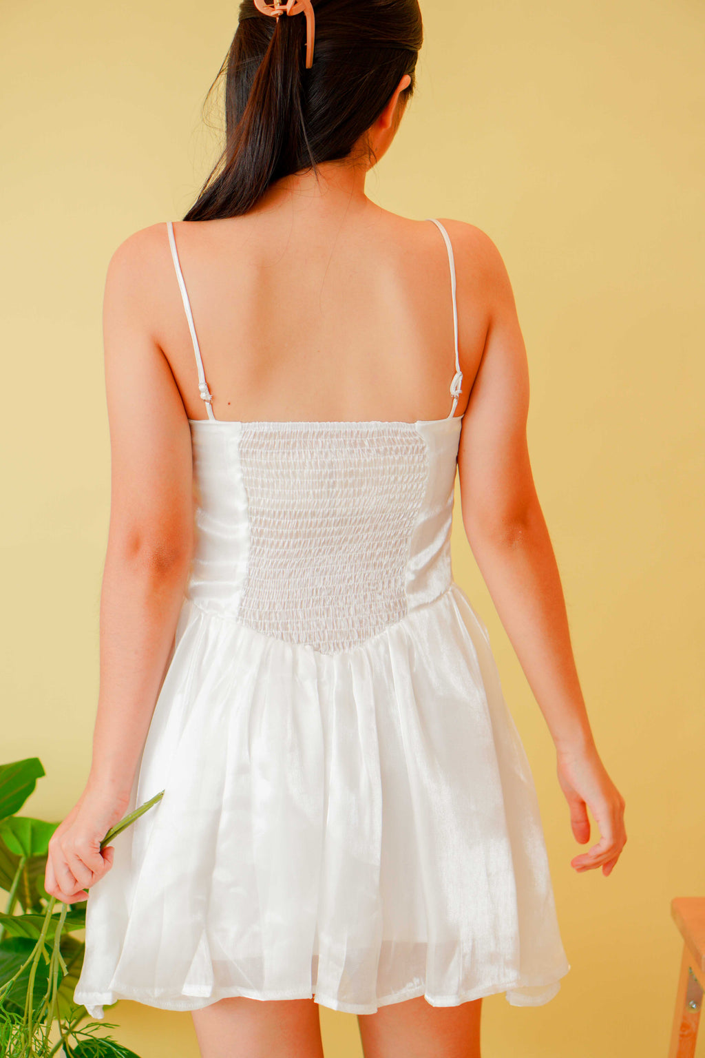 White Ballerina Flowy Mini Dress in White
