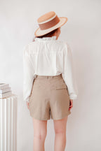 Sun Jae Long Sleeve Blouse in White