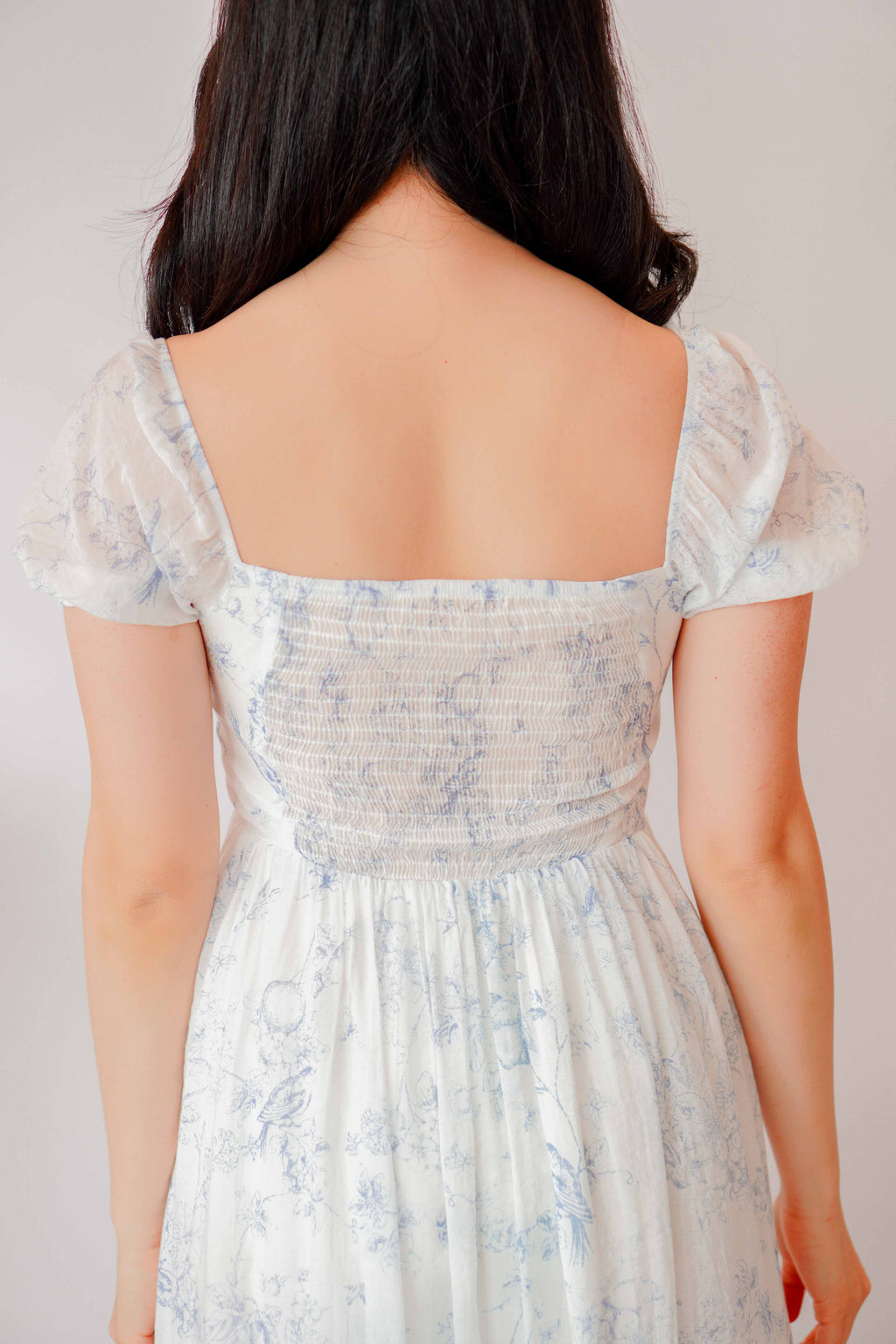 Amaryllis Square Neck Floral Dress in White