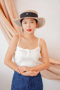 Love Feeling Button Knit Camisole in White