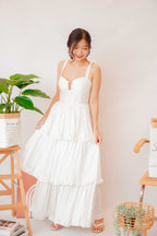 (Premium) Savara Layered Maxi Dress in White
