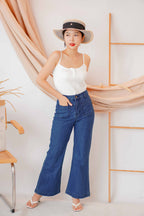 Love Feeling Button Knit Camisole in White