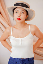 Love Feeling Button Knit Camisole in White